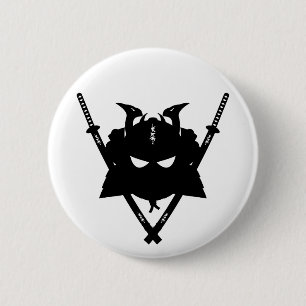 Badge Rond 5 Cm Insigne de samouraïs et d'épées