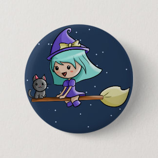 Badge Rond 5 Cm Insigne de sorcière de Kawaii