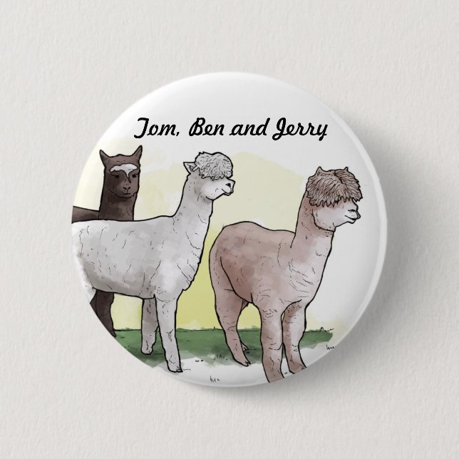 Badge Rond 5 Cm Insigne de Tom, de Ben et de Jerry (Devant)