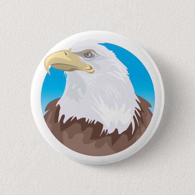 Badge Rond 5 Cm Insigne d'Eagle chauve (Devant)