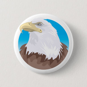 Badge Rond 5 Cm Insigne d'Eagle chauve