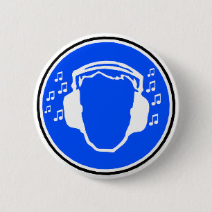 Badge Rond 5 Cm Insigne d'écouteurs