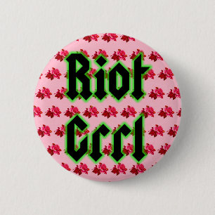 Badge Rond 5 Cm Insigne d'épée des Roses du Grrl