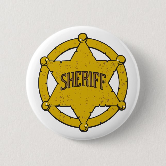 Badge Rond 5 Cm Insigne d'étoile de shérifs (Devant)