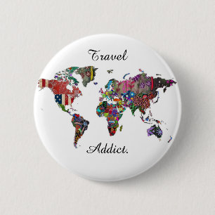 Badge Rond 5 Cm Insigne d'intoxiqué de voyage