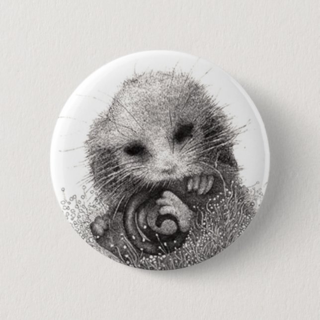 Badge Rond 5 Cm Insigne d'opossum (Devant)