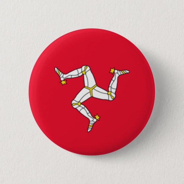 Badge Rond 5 Cm Insigne - Drapeau, Île de Man (Devant)