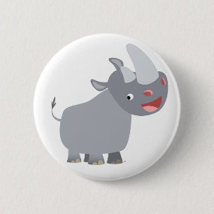 Badge Rond 5 Cm Insigne drôle de bouton de rhinocéros de bande