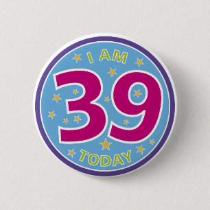 Badge Rond 5 Cm Insigne du 39e anniversaire