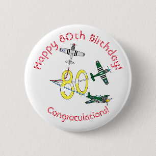 Badge Rond 5 Cm Insigne du 80e anniversaire des Mustangs