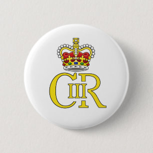 Badge Rond 5 Cm insigne du roi Charles III