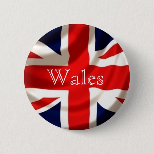 Badge Rond 5 Cm Insigne d'Union Jack (Pays de Galles) (Devant)