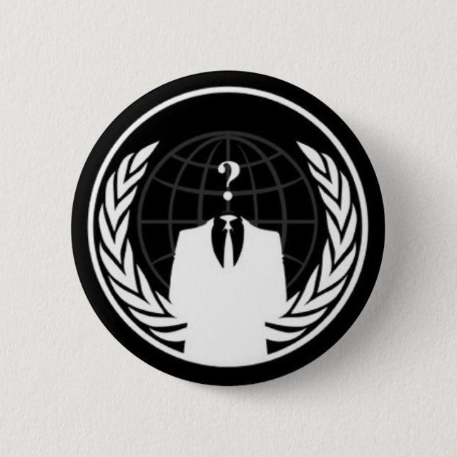 Badge Rond 5 Cm Insigne noir d'Anonywear (Devant)