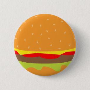 Badge Rond 5 Cm Insigne nommé d'étiquette d'hamburger