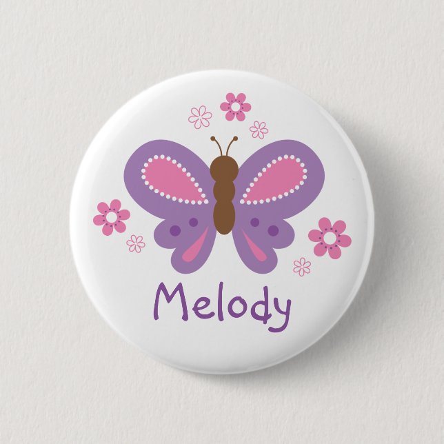 Badge Rond 5 Cm Insigne personnalisé de broche papillon (Devant)
