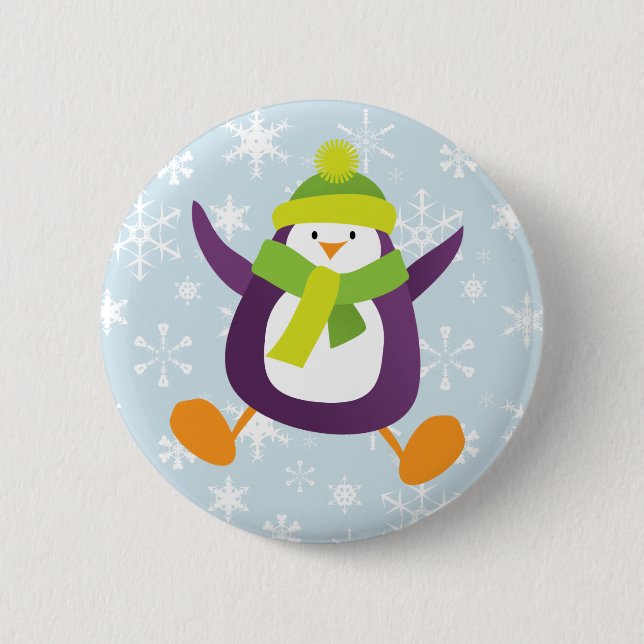 Badge Rond 5 Cm Insigne pourpre sautant mignon du bouton de (Devant)