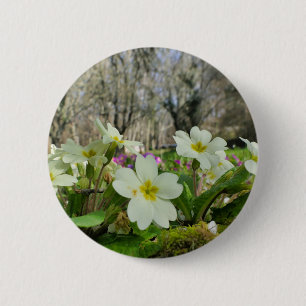 Badge Rond 5 Cm Insigne Primrose (Primula vulgaris)