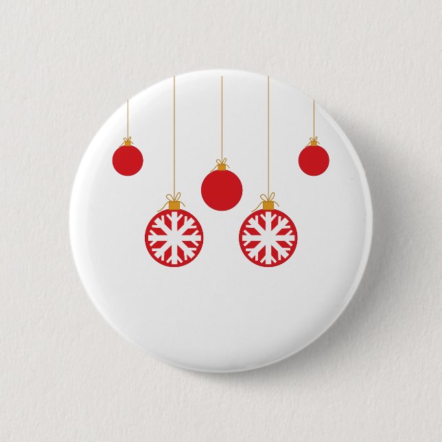 Badge Rond 5 Cm Insigne rouge de bouton de babioles (Devant)