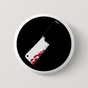 Badge Rond 5 Cm Insigne sanglant de fendoir de viande
