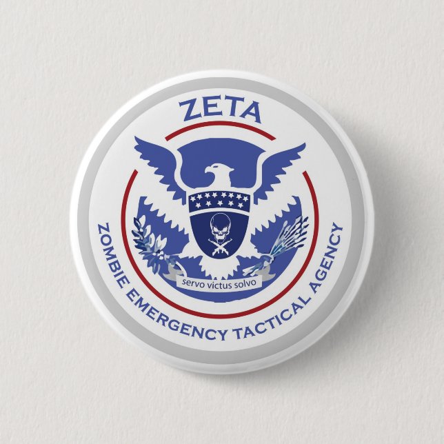 Badge Rond 5 Cm Insigne tactique d'agence de secours de zombi (Devant)