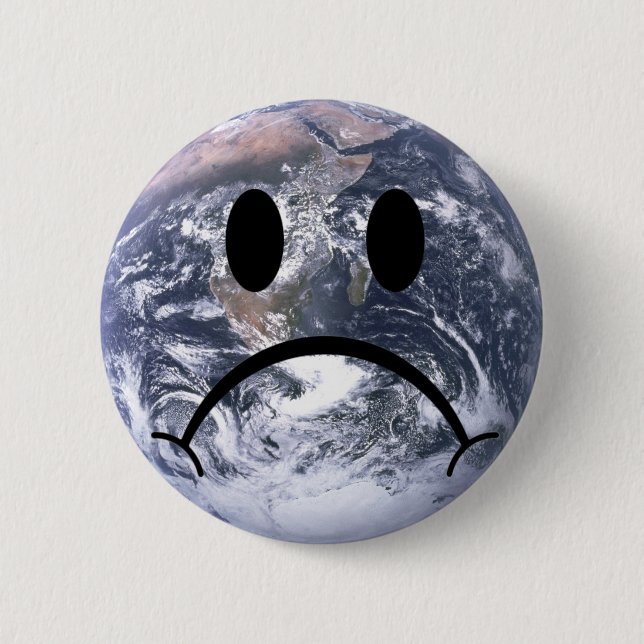 Badge Rond 5 Cm Insigne triste de la terre (Devant)