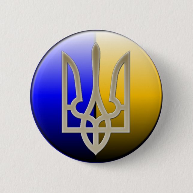 Badge Rond 5 Cm Insigne Ukraine (Devant)