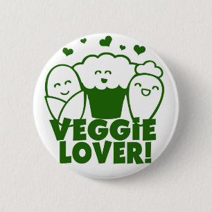 Badge Rond 5 Cm Insigne végétarien d'amant de Kawaii