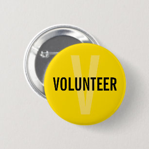 Badge Rond 5 Cm Insigne volontaire jaune