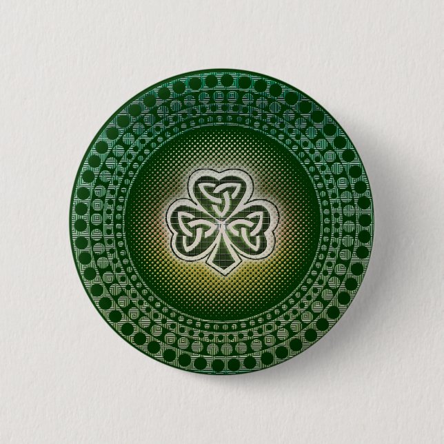 Badge Rond 5 Cm Insignes celtiques irlandais de shamrocks (Devant)