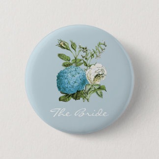 Badge Rond 5 Cm Insignes floraux bleus personnalisés de partie de