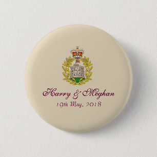 Badge Rond 5 Cm Insignes royaux de bouton de Harry et de mariage