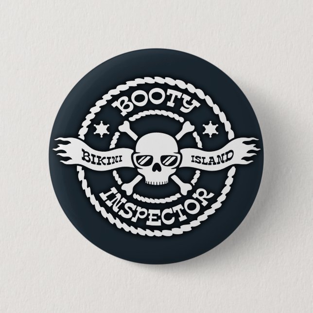 Badge Rond 5 Cm Inspecteur de butin d'île de bikini (Devant)