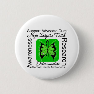Badge Rond 5 Cm Inspiration de papillon - conscience de santé