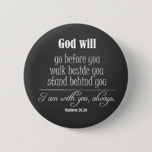 Badge Rond 5 Cm Inspirationnal God Will Quota avec Bible Verset