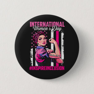 Badge Rond 5 Cm Inspirez l'inclusion 8 mars Journée internationale