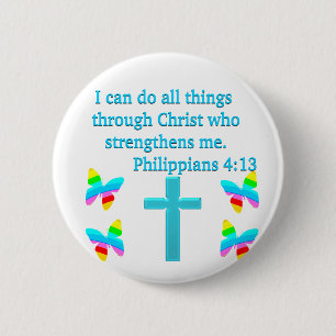 BADGE ROND 5 CM INSPIRING PHILIPPIANS 4:13 CONCEPTION