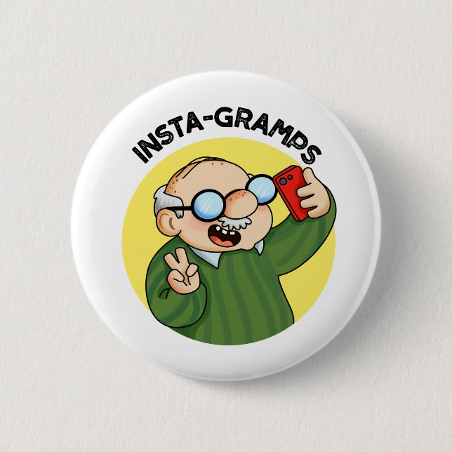 Badge Rond 5 Cm Instagramps Funky Social Media Grandpa Pun (Devant)