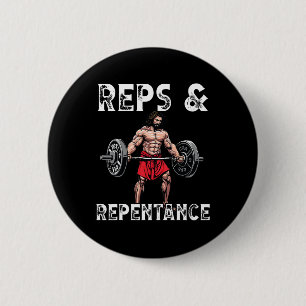 Badge Rond 5 Cm Instructeur de gym croyances chrétiennes bodybuild