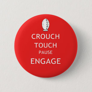Badge Rond 5 Cm Instructions de bousculade de rugby (vieilles)
