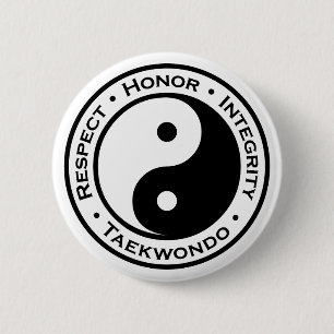 Badge Rond 5 Cm Intégrité le Taekwondo d'honneur de respect