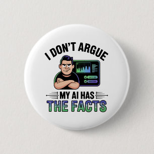 Badge Rond 5 Cm Intelligence artificielle Faits Conception de l'Hu