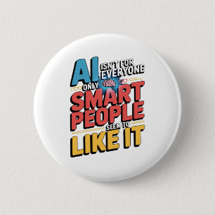 Badge Rond 5 Cm Intelligence Artificielle Intelligente Personnes D