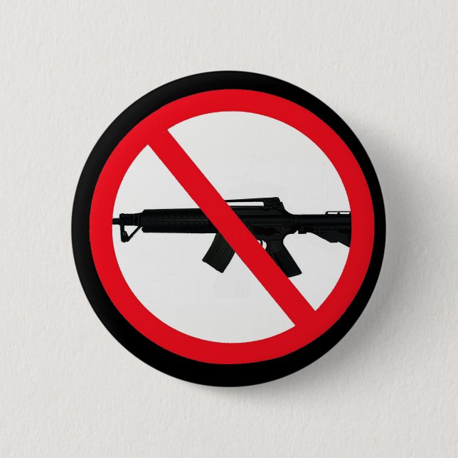 Badge Rond 5 Cm Interdire les armes d'assaut (Devant)