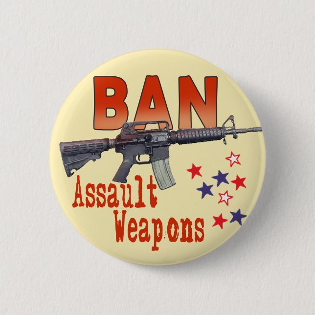 Badge Rond 5 Cm Interdire les armes d'assaut - Bouton standard (Devant)