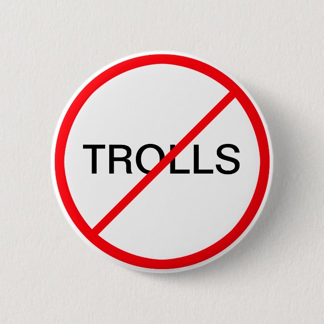Badge Rond 5 Cm Interdire les trolls (Devant)