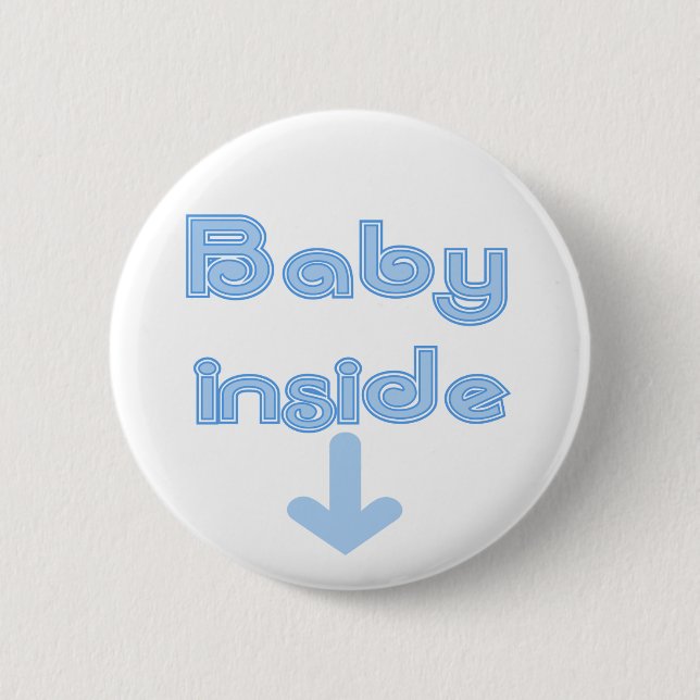 Badge Rond 5 Cm Intérieur de bébé bleu - customisé (Devant)