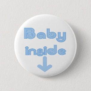 Badge Rond 5 Cm Intérieur de bébé bleu - customisé