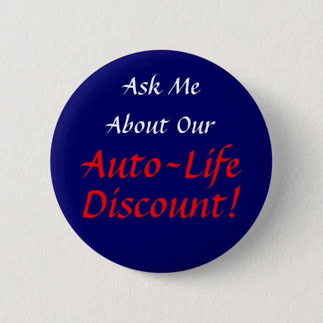 Badge Rond 5 Cm Interrogez-moi au sujet de notre remise de (Devant)