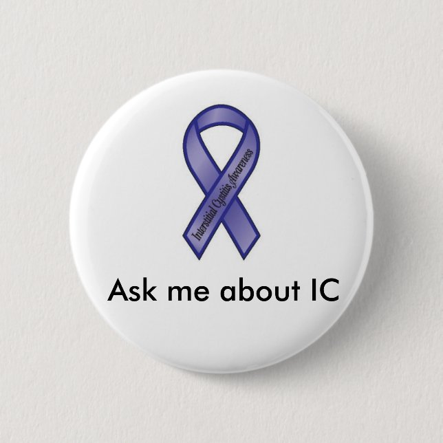 Badge Rond 5 Cm Interrogez-moi au sujet d'IC (Devant)