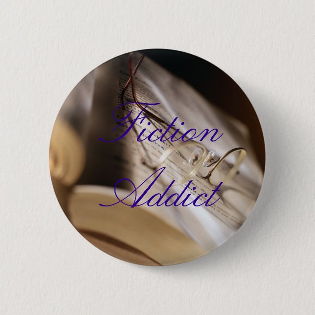 Badge Rond 5 Cm Intoxiqué de fiction (Devant)